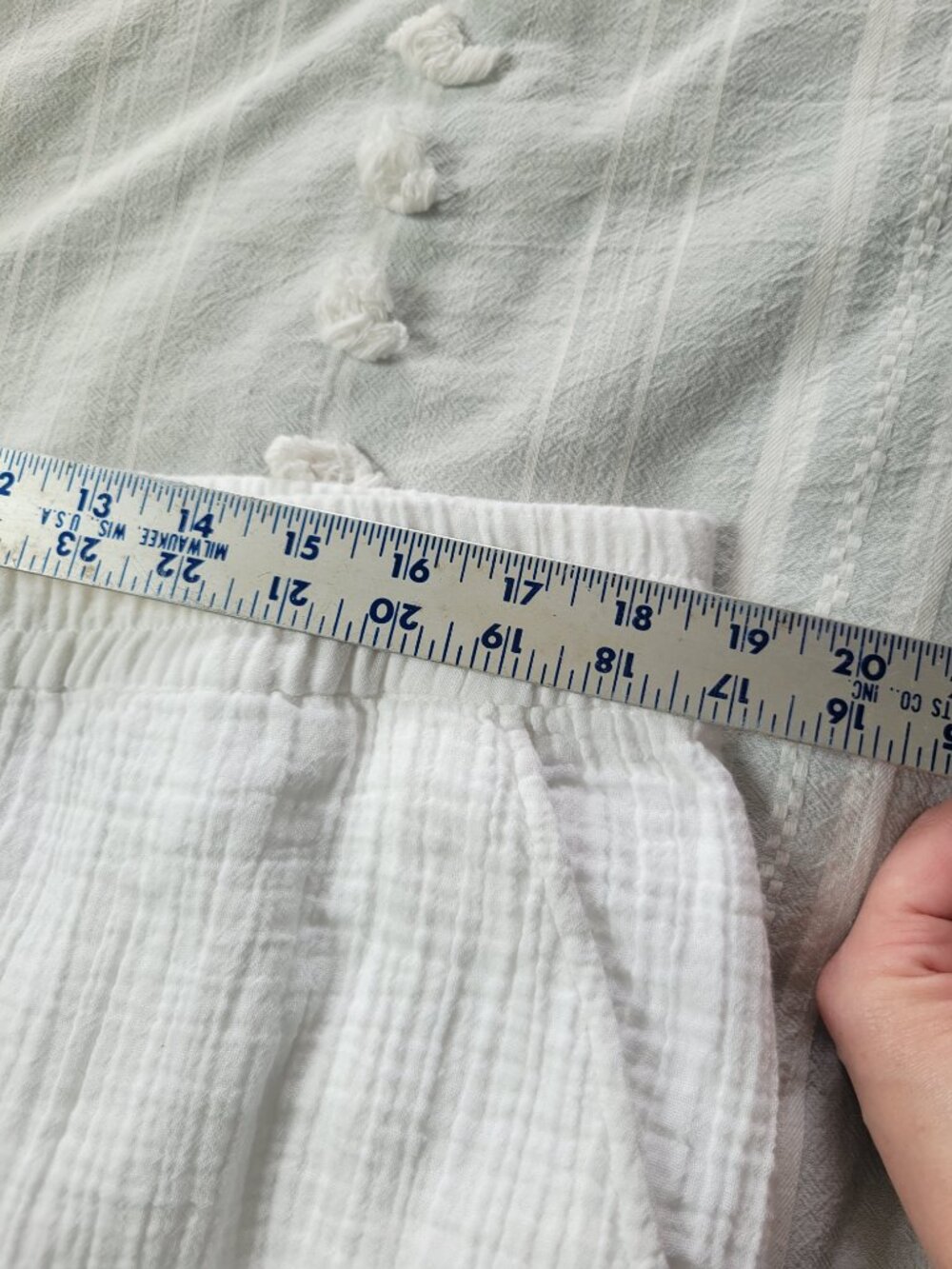 Soft Surroundings White Cotton Gauze Boho Coastal Flowy Wide Leg Crop Pants 1X - Picture 7 of 10
